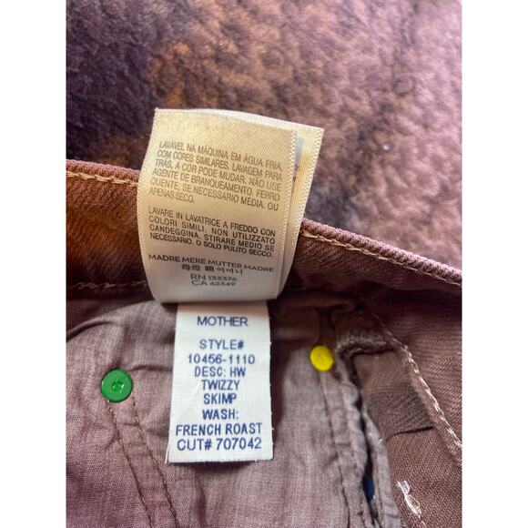 Snacks by Mother Women French Roast High Waisted Straight Leg Jeans Size 24 - Picture 8 of 8
